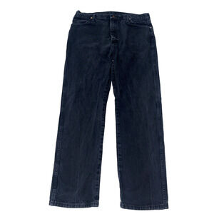 Wrangler Jeans Men 38x34 Black Dark Wash Denim Comfort Western Cowboy Rodeo